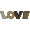 A colorful striped letter vase set in the shape of "LOVE" for home decoration Item Picture